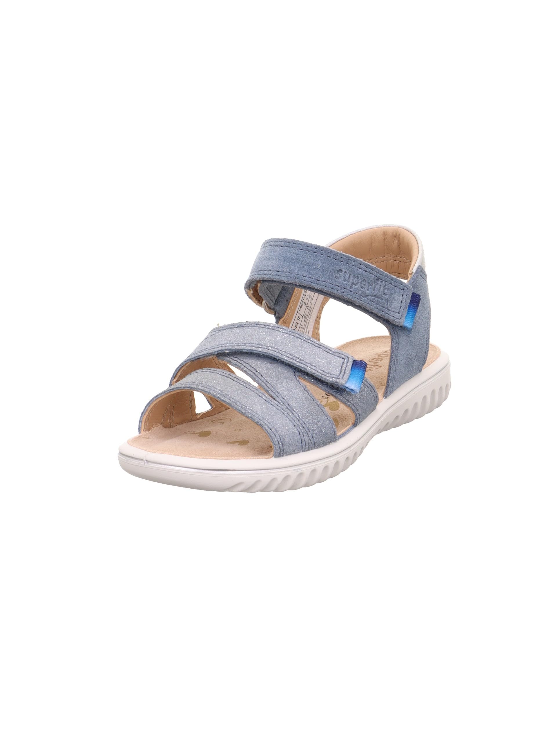 Superfit Girl's Sparkle Sandal, Blue Silver 8000, 7.5 UK Child Wide