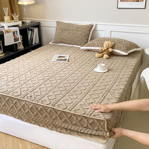 Dotwites 2024 Flannel Velvet Bed Sheets Winter Super Soft Cozy Velvet