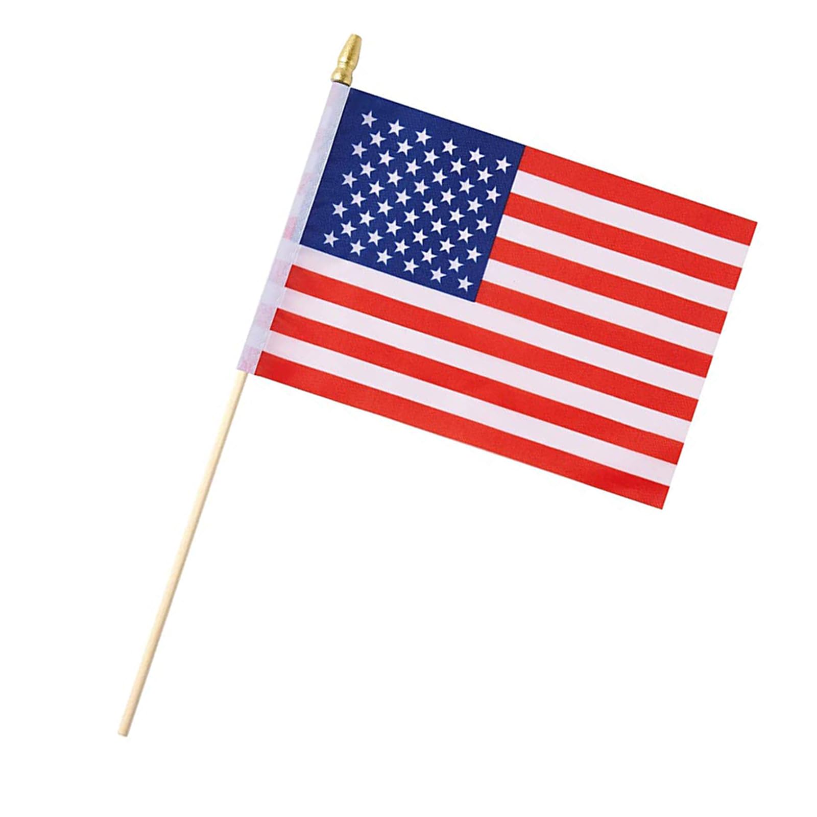 Photo 1 of 3 PACK Small American Flags On Stick Tea Stained Small Flags On Sticks Mini Flags for Outside Decor Memorial Day Decorations 12 PCS
