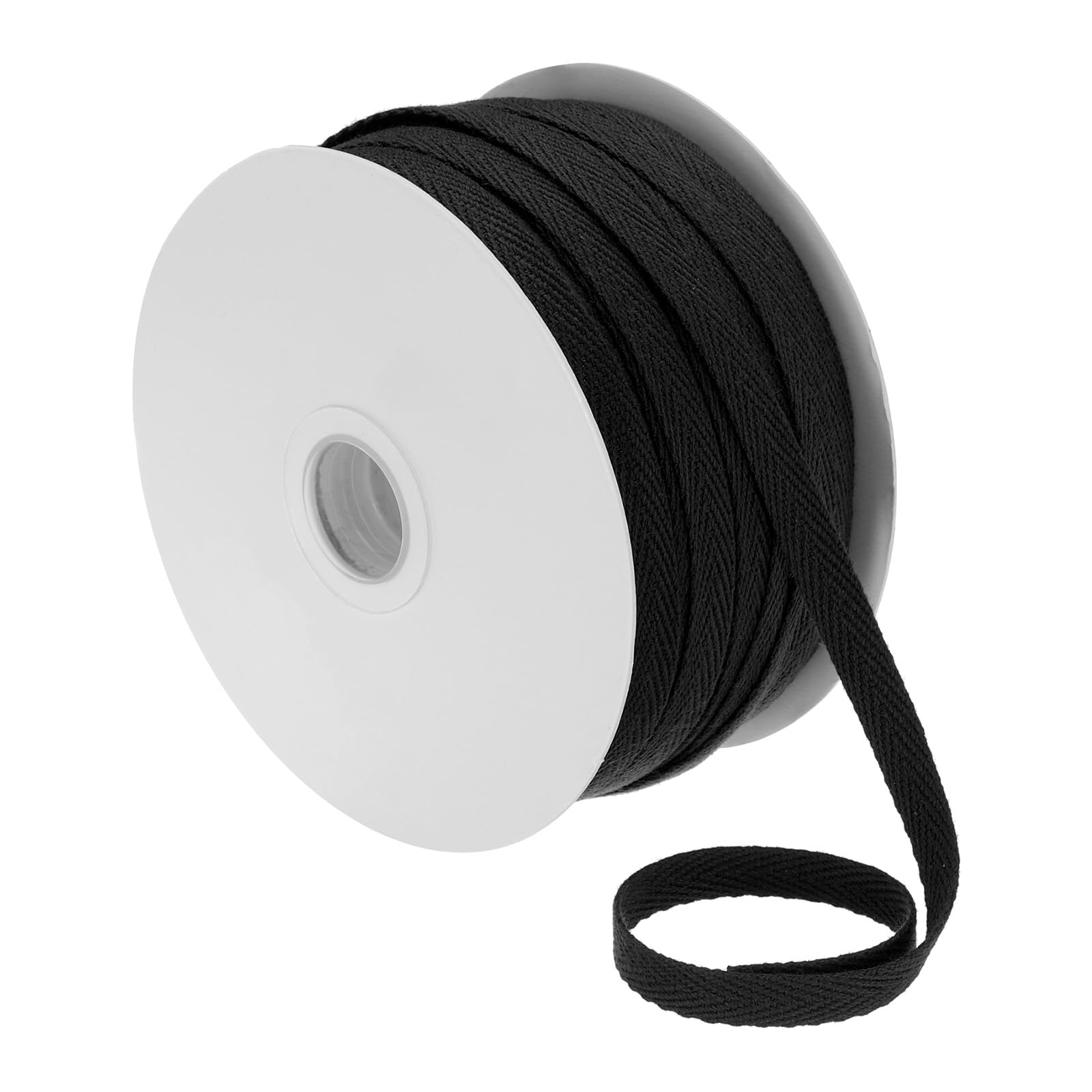PATIKIL Baumwollköperband 6mm (1/4") 50 Yards 100% Baumwollband Schrägband Herringbone Webbing Verzierung für Nähen Geschenkverpackung, Schwarz