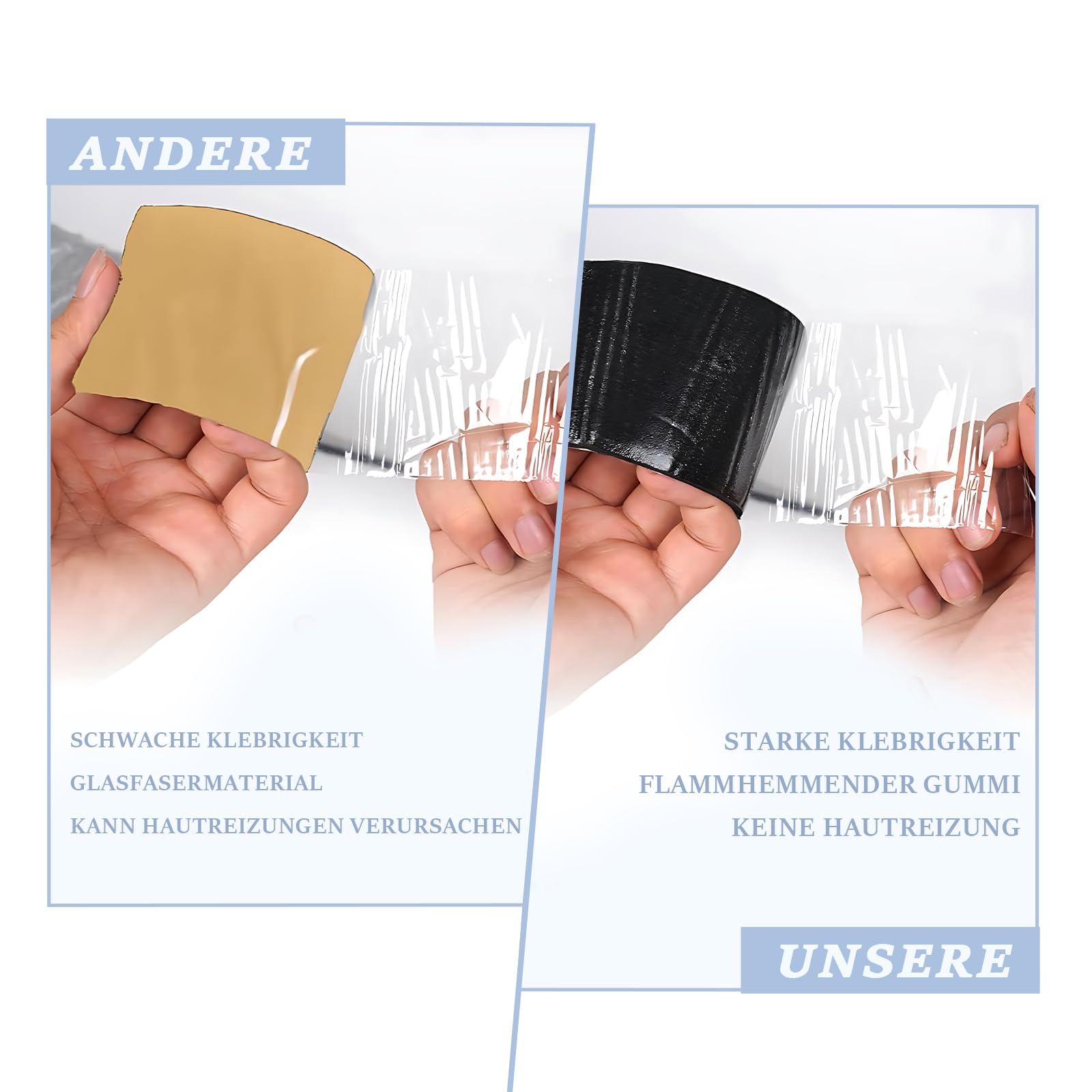 Lot de 2 rouleaux de film isolant autocollant pour tuyau d'extérieur, 20 m x 50 mm, kit d'isolation en mousse et feuille d'aluminium pour protection contre le gel en hiver, conservation de la
