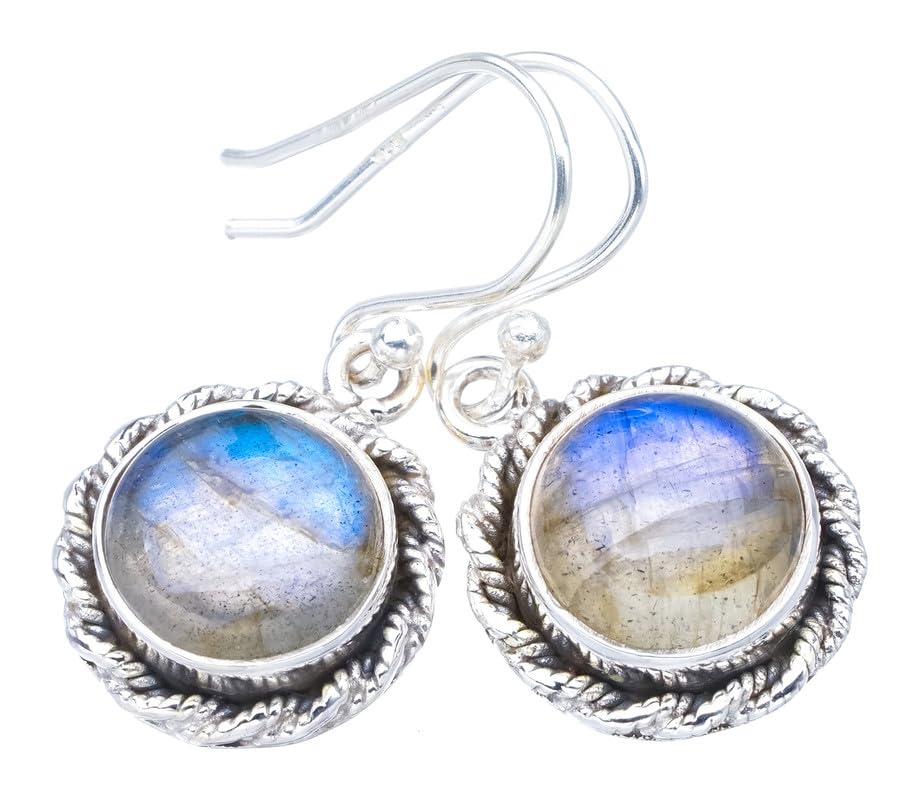 Boucles d'oreilles Labradorite StarGems en argent 925 faites main F5798 de 3.18cm