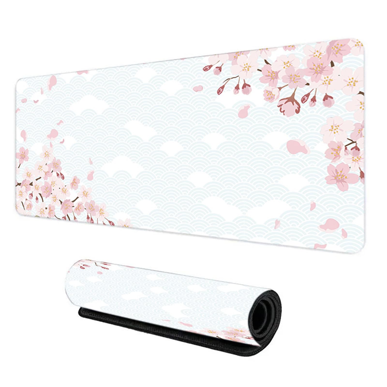 Tapis de Bureau Antidérapant 80×30cm Blanc Sous-Main Protection