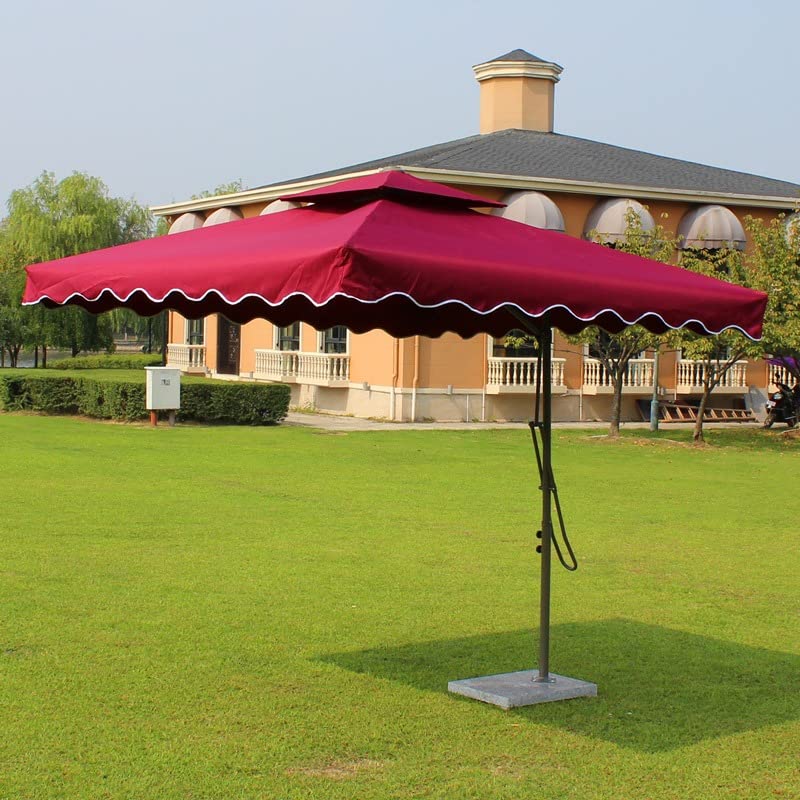 Image of INVEZO Garden Outdoor Patio Umbrella MS SIDE POLE SQUARE (2.2 x 2.2 sq mtr) Big size umbrella /terrace Balcony Outdoor cantilever umbrella With Base