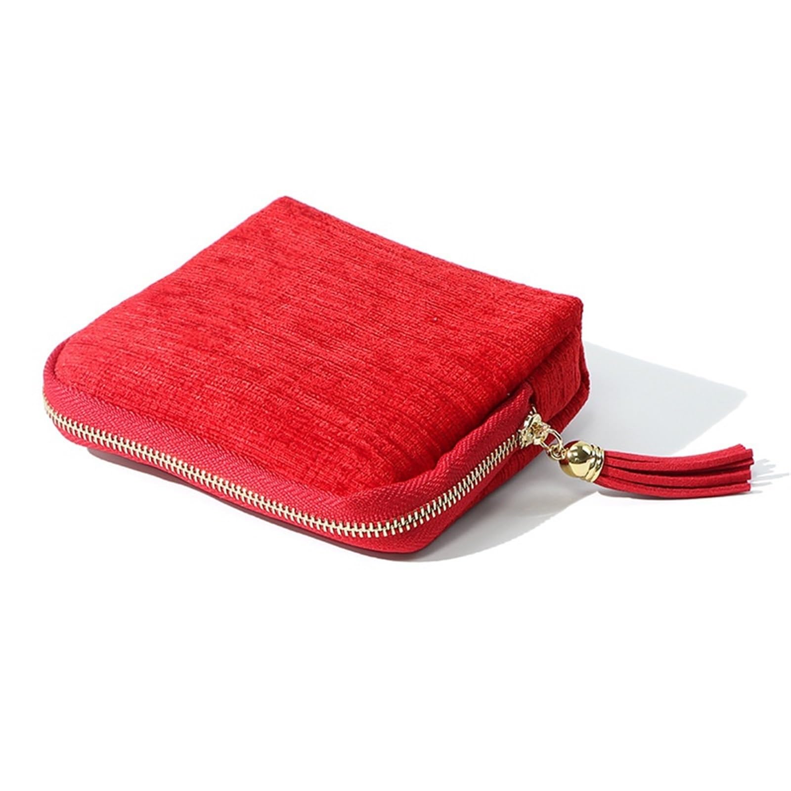 FDzkrtvm Transparent Jewelry Storage Book, Jewelry Bag Multicolor Multiple Compartments Travel Clutch Zipper(Red)