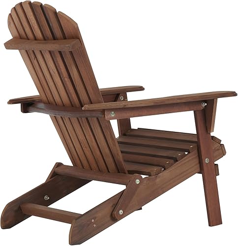 Miniatura 7 de Folding Adirondack Chairs Set of 2, Solid Cedar Wood Patio Lounge Chair, Wooden Outdoor Adirondack Chairs for Backyard, Deck, Lawn, Poolside,