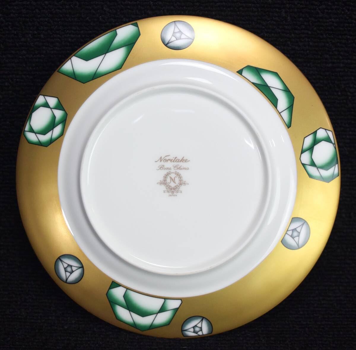 オールドノリタケ 24．1cm ジュエル エナメル 金盛り プレート 皿