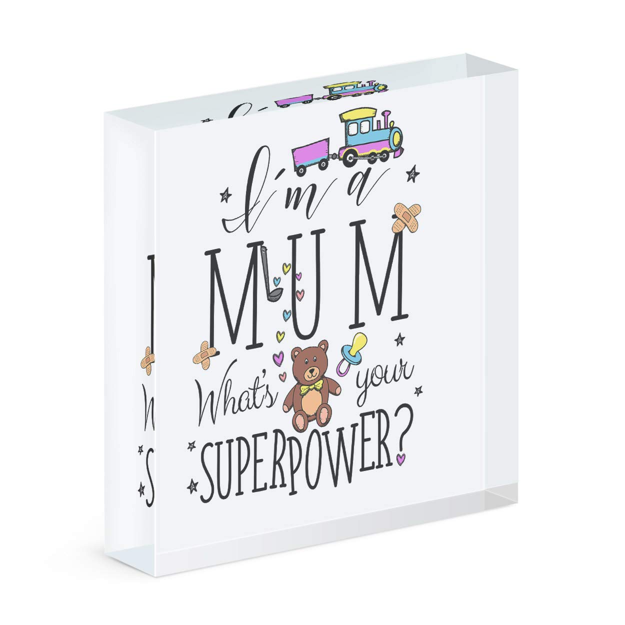 Cadre photo acrylique bloc de qualité supérieure Maman ce qui Est Your Superpower