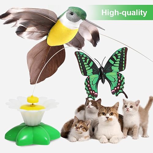 Miniatura 5 de Juguete eléctrico para gatos, juguete interactivo de pájaro para gatos, juguete eléctrico giratorio de 360 grados, juguete para gatos, pájaros
