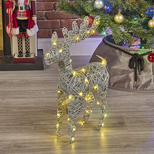 URBNLIVING Figuras de decoración navideña iluminadas con luces LED, 45 cm, funciona...