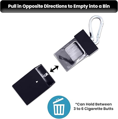 Miniatura 5 de Ceniceros para cigarrillos portátil de bolsillo, paquete de 2 ceniceros de bolsillo de alta calidad a prueba de incendios de metal ABS a prueba de