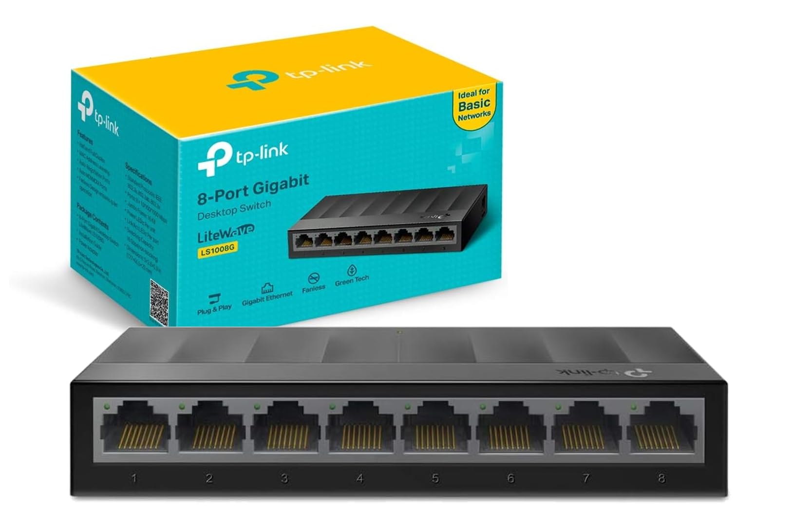 Switch TP-Link LS1008G 8 Puertos/ RJ-45 10/100/1000
