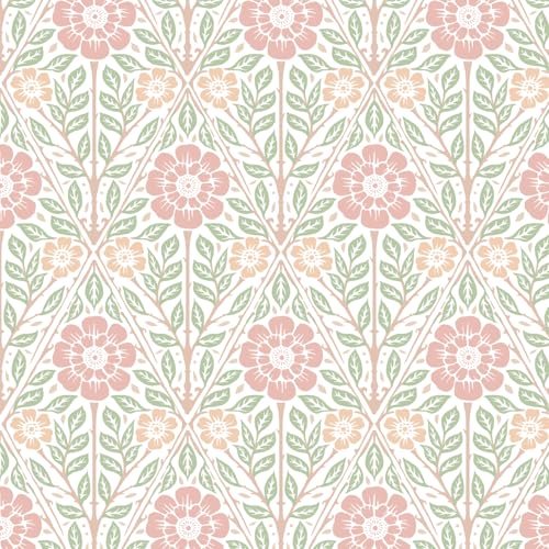 YXTII Retro Floral Wallpaper, 17.3" x 196.8" French Pastoral Wallpaper