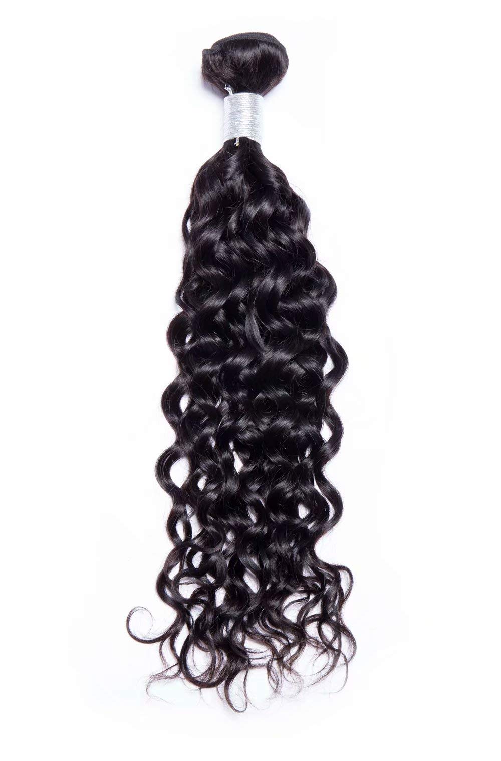 Maxine Unprocessed Brazilian Virgin Water Hair Extensions 1 Bundle, 100% Pure Real Brazilian Human Hair Weave, 10A Grade, Natural Black Color, Full Head 20inches