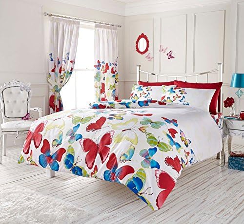 Hendem® Printed Modern Bedroom Duvet Cover Fashion Butterfly Quilt Cover Floral Bed Linen With Pillow Case (Double, Fashion Butterfly Rainbow)