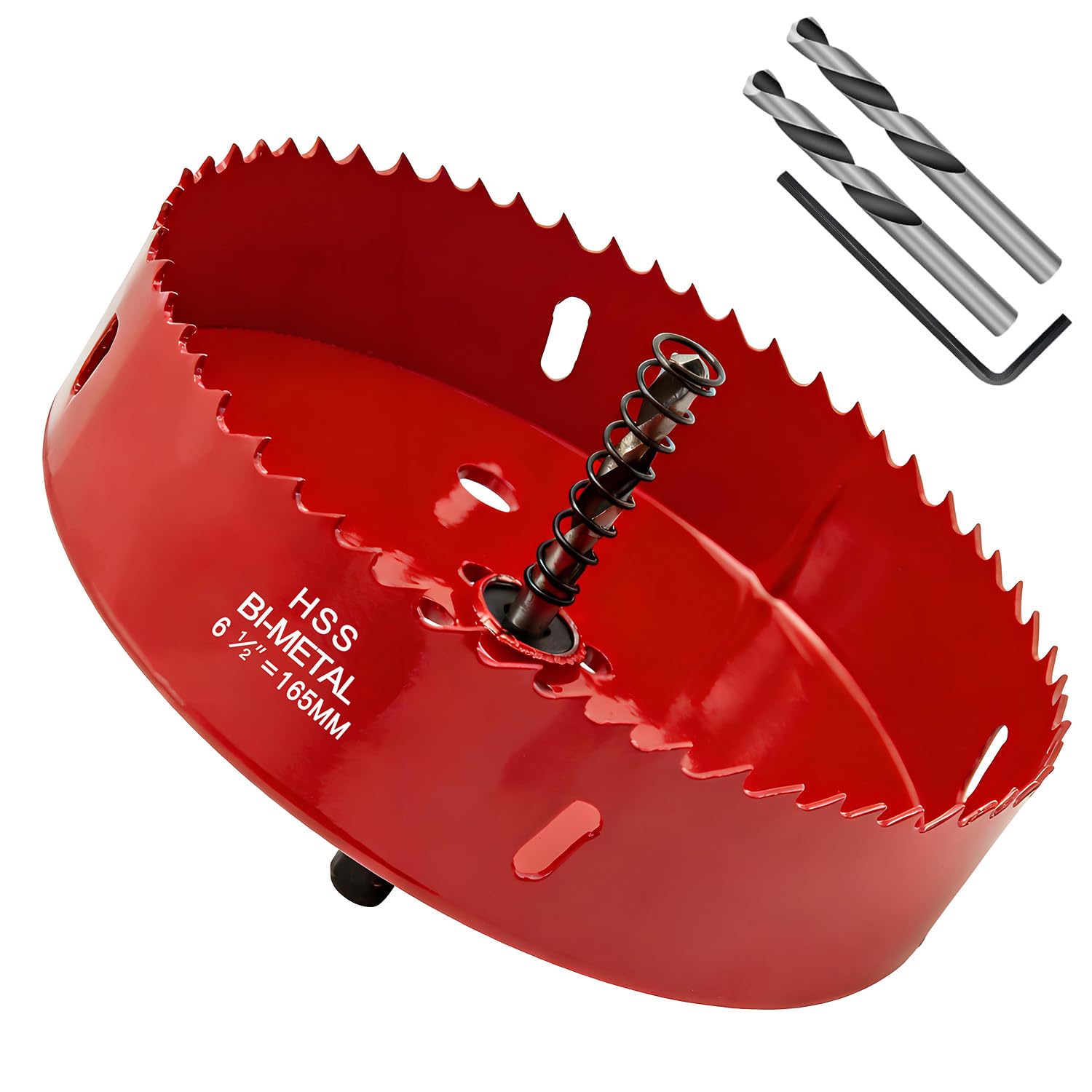 165 mm HSS Bi-Metal Hole Saw，Hole Saw Cutter for Drilling Soft Metal, Wood, PVC Board and Plastic for Cutting Circular Holes