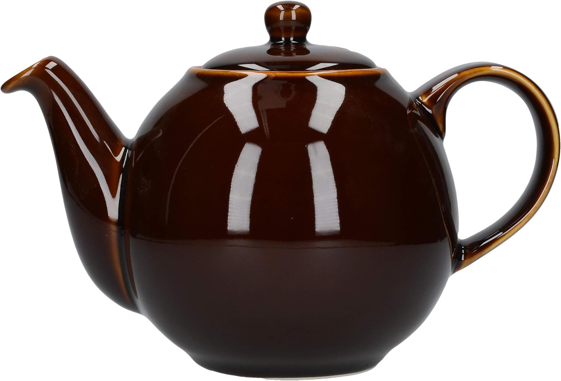 London Pottery Teapot with Strainer, Rockingham Brown, 4 Cup (900 ml)