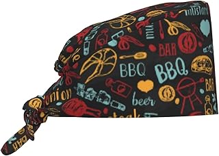 Working Cap Scrub Cap with Sweatband Adjustable Unisex Women tie Back hat Nurse Dentist caps