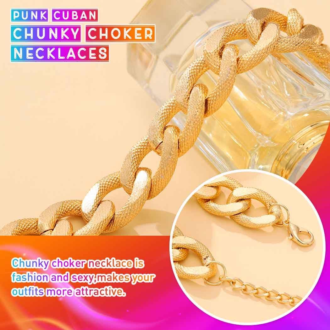 CLOACE Chunky Choker Necklace Gold Cuban Necklaces Punk Thick Link Chain Jewelry for Women - Image 5