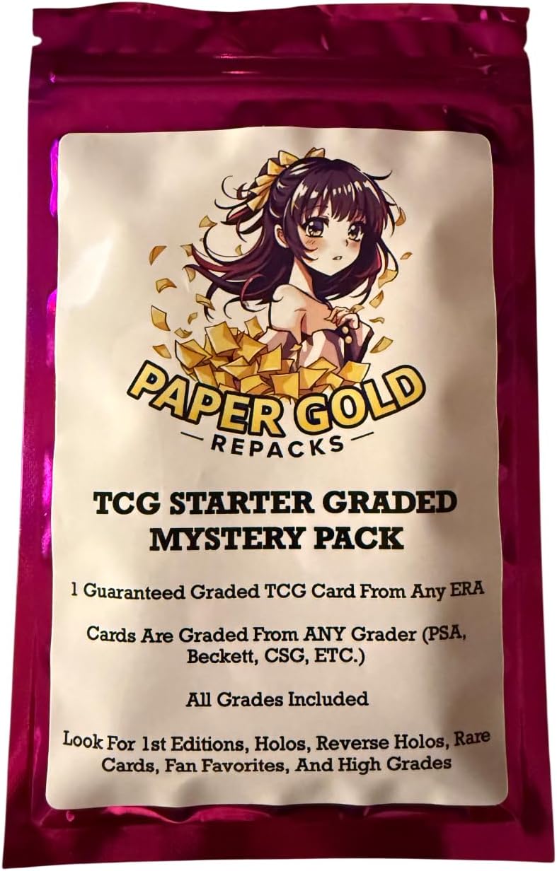 Amazon.com: Paper Gold Repacks TCG Starter Graded Mystery Pack, 1 ...
