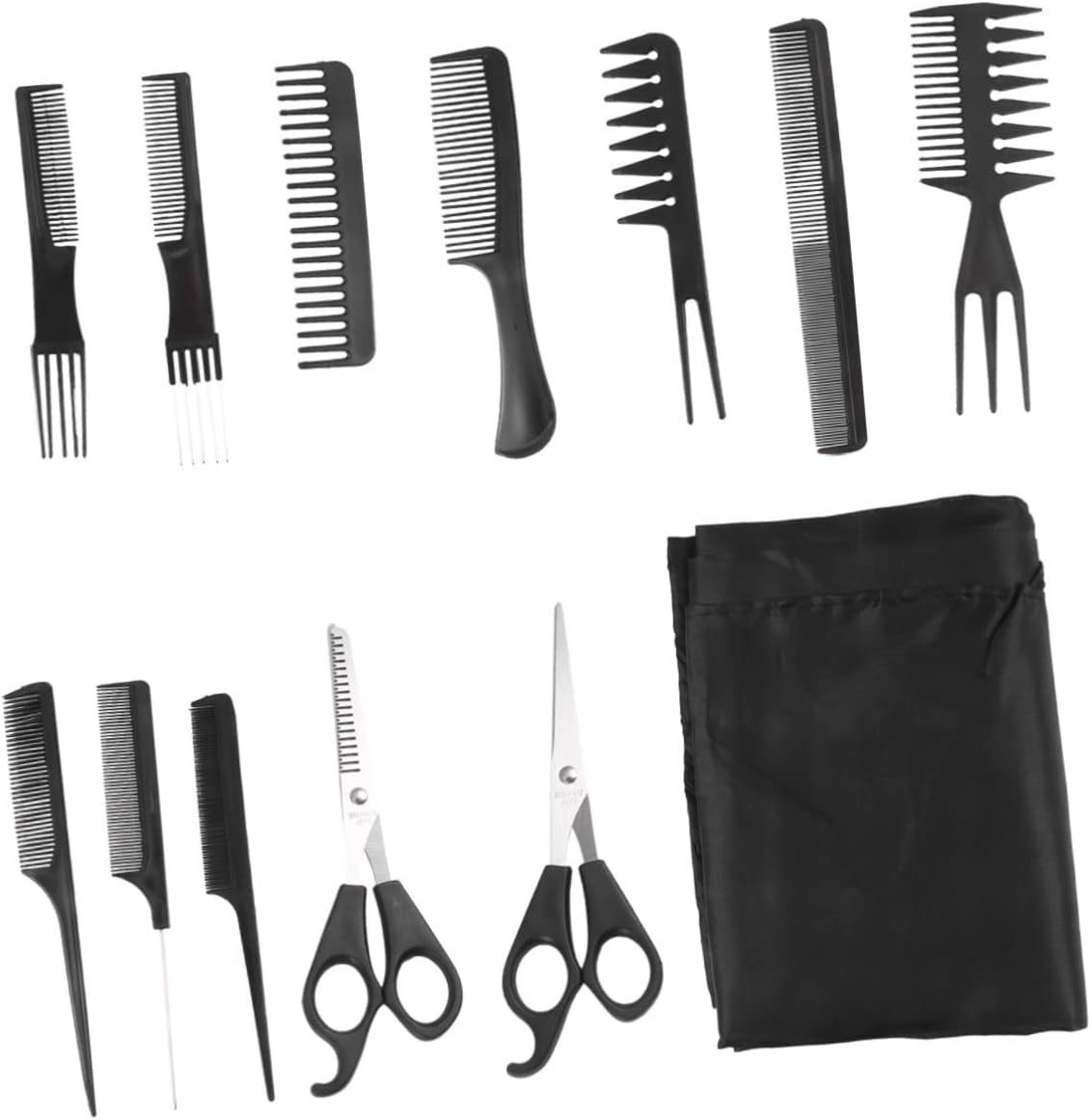 Baluue Men's Hair Cutting Kit Barber Tool Set Hair Comb Scissor Brush Shaving Set Styling Tools Salon Cutter Scissors