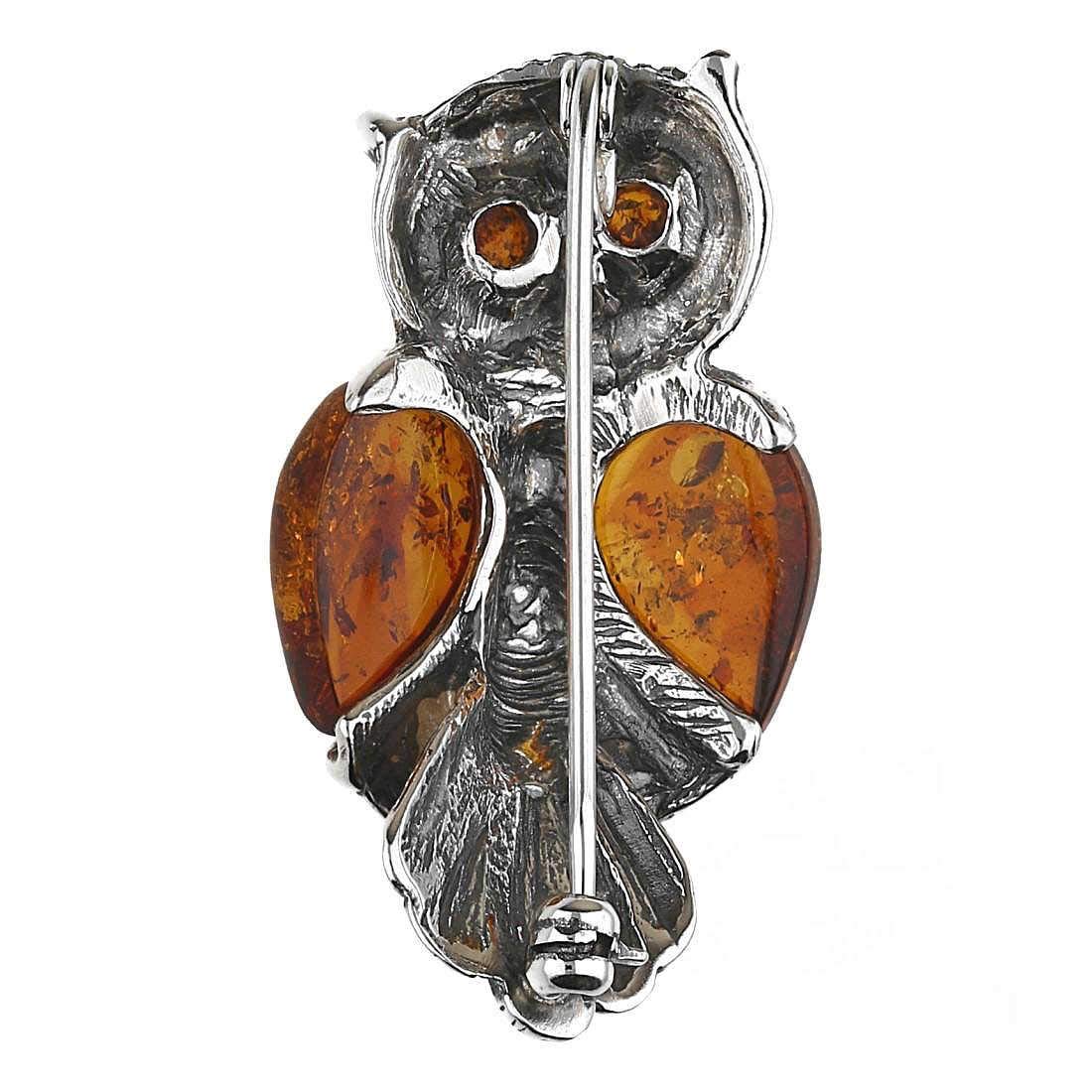 Bernstein-Brosche mit Vogelmotiv im Vintage-Stil für Damen, 925er Sterlingsilber, 37mm x 22mm, Sterlingsilber, Silber, Harz, Bernstein