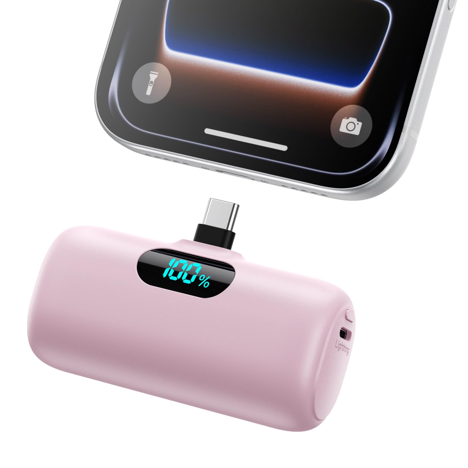 Feob Mini Portable Charger 5000mAh Power Bank 15W PD USB C Cell Phone Portable Power LCD Display Battery