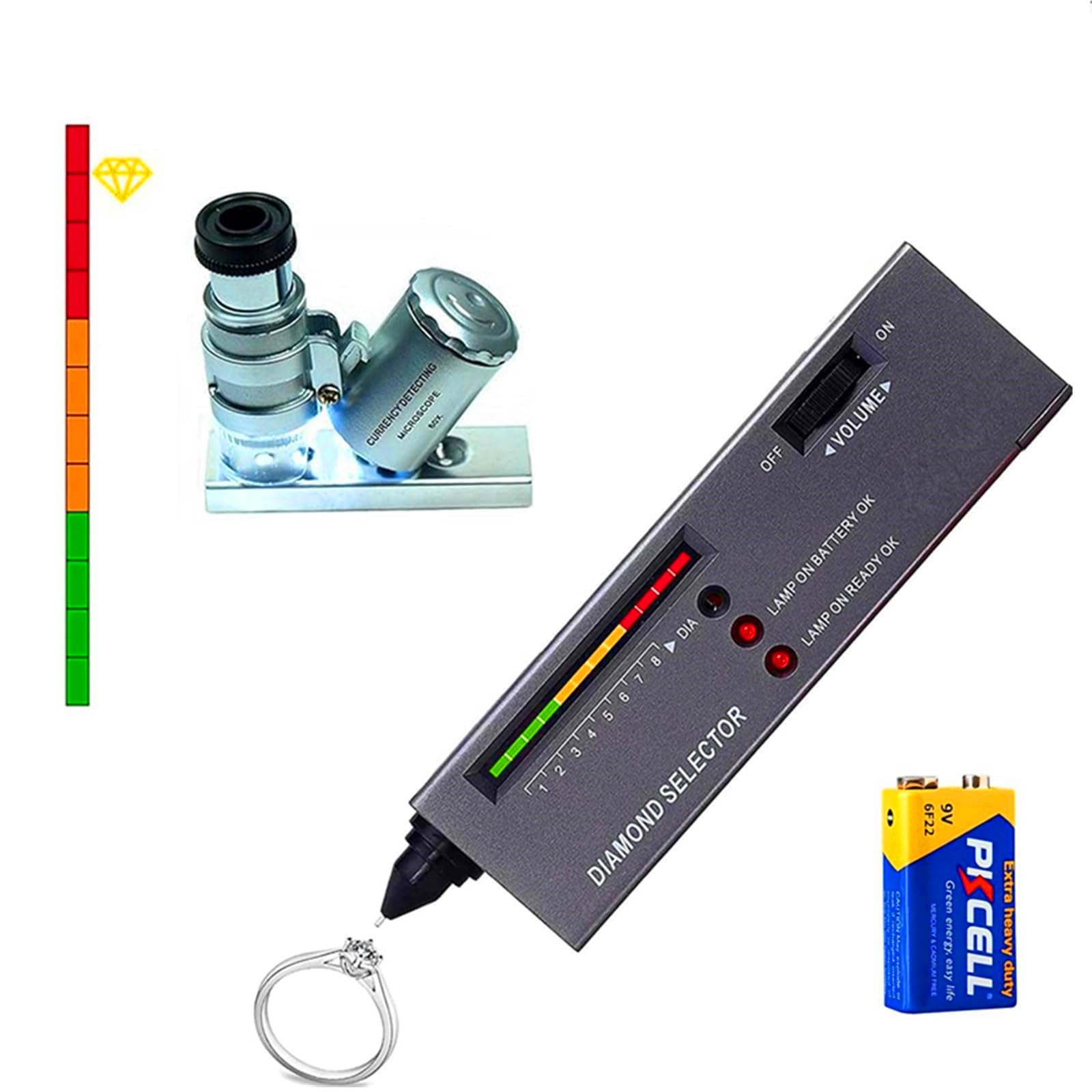 Diamond Tester,High Accuracy Diamond Tester Pen＋60X Mini LED Magnifying Jeweler Tool Kit,Professional Jewelry Diamond Selector for Novice and Expert, Thermal Conductivity Meter(Diamond Tester)-image-34