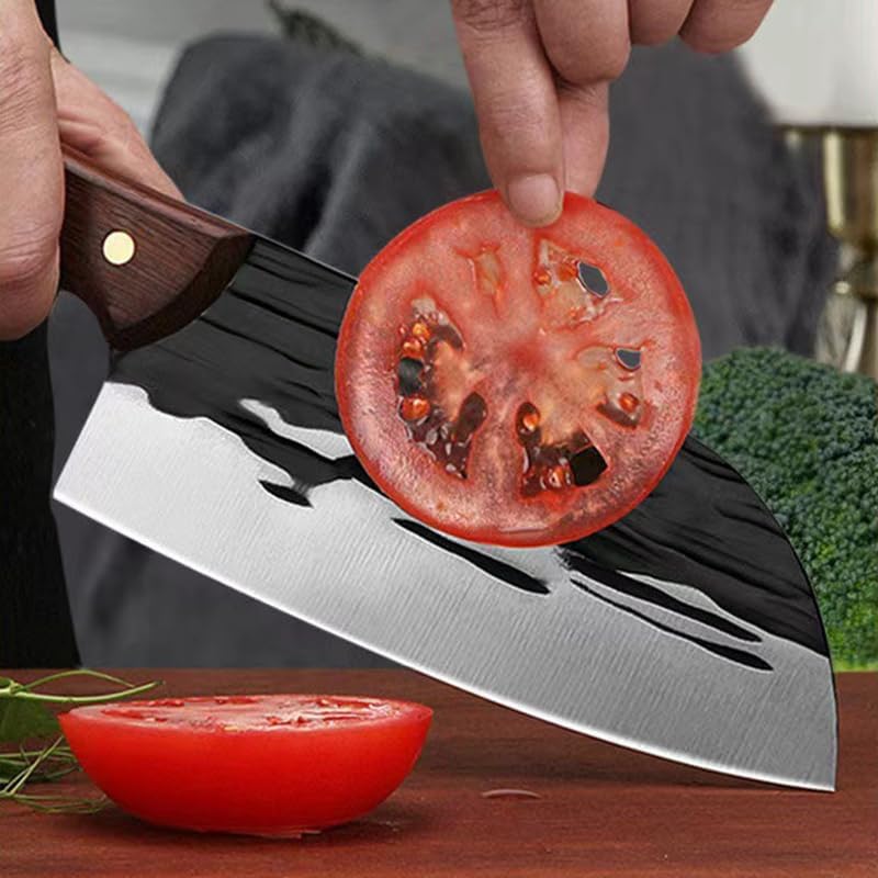 DAXXIN Meat Cleaver,Cleaver Knife, Hand Forged Kitchen Meat Cleaver Chef Slicing Knife Full Tang Fish Knife Vegetable Cutting Cooking Tools With Wood Hanld