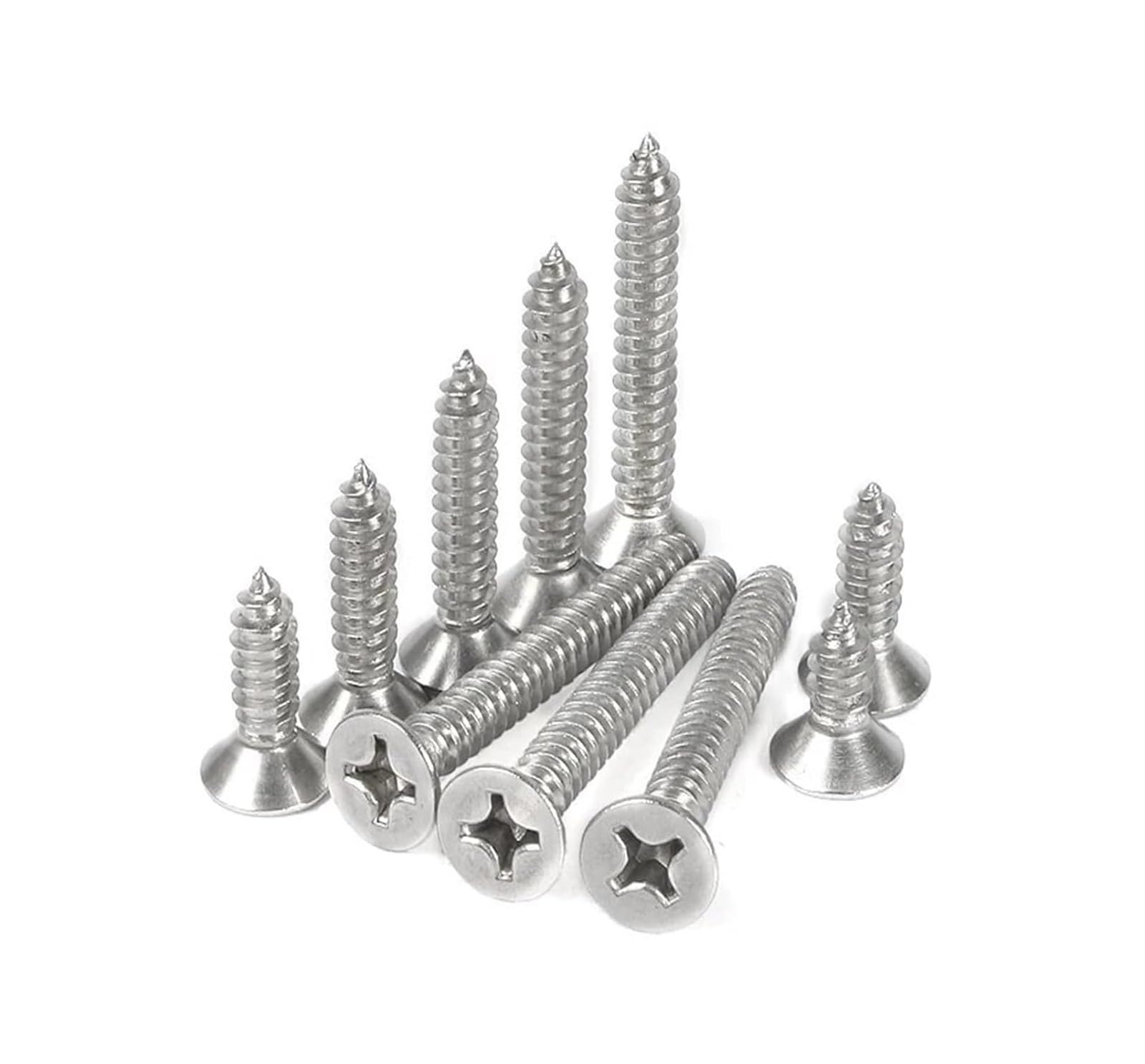 Phillips Tornillo largo de cabeza plana para madera KA de acero inoxidable avellanado en cruz tornillos M4-M8 10 piezas (color: 120 mm, tamaño: M4) (90 mm, M6)