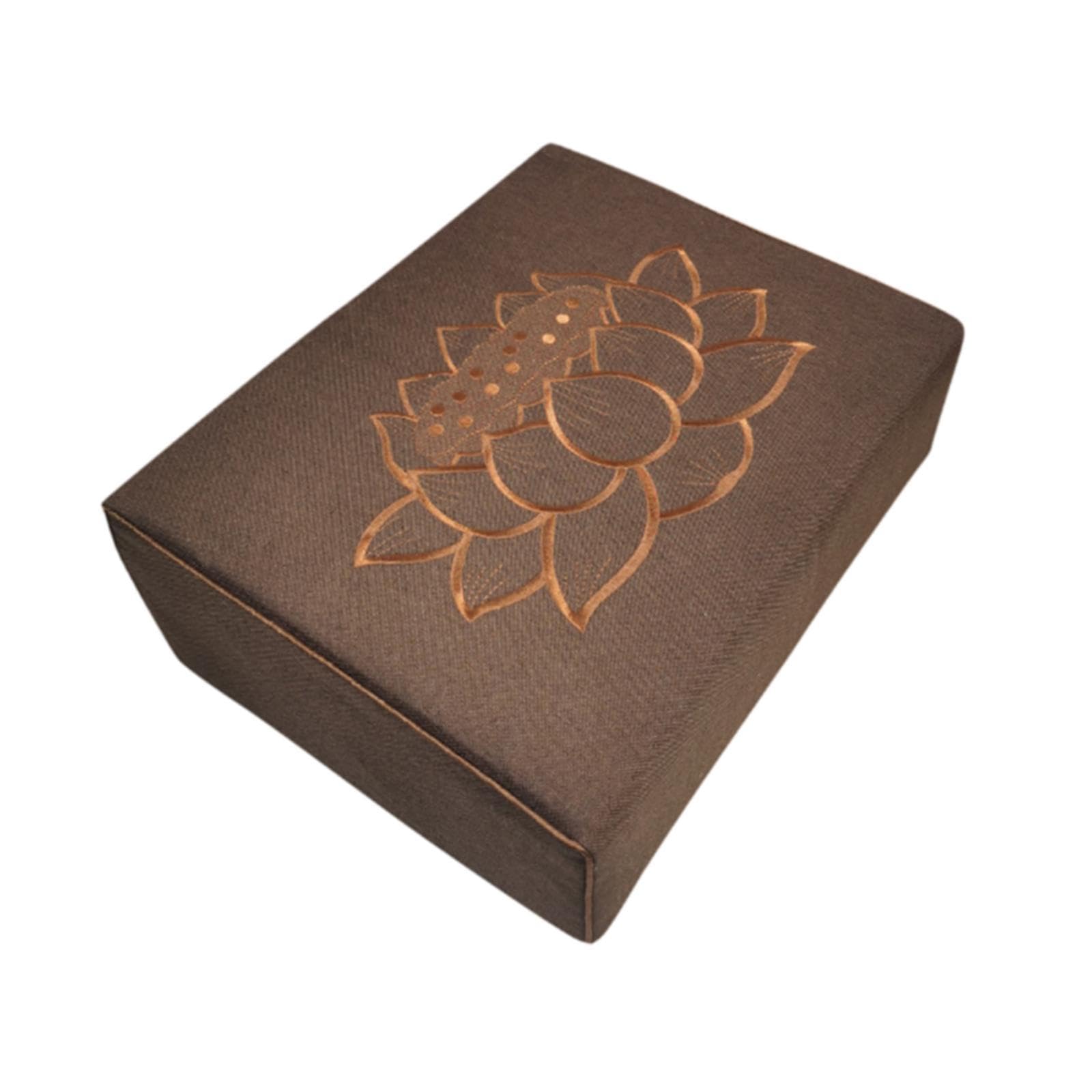 Bothyi Lotus Pattern Meditation Cushion for Yoga and Relaxation, Coffee