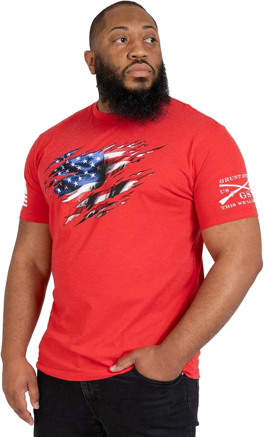 Grunt Style Still Standing - USA, American Flag Graphic Tee, Patriotic Inspired - Men's Short Sleeve T-Shirt