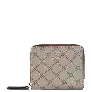 Perfume Closet　P-DOT LONG WALLET/BEIGE WOMEN'S WALLET WITH FLOWER SHAPED CLASP