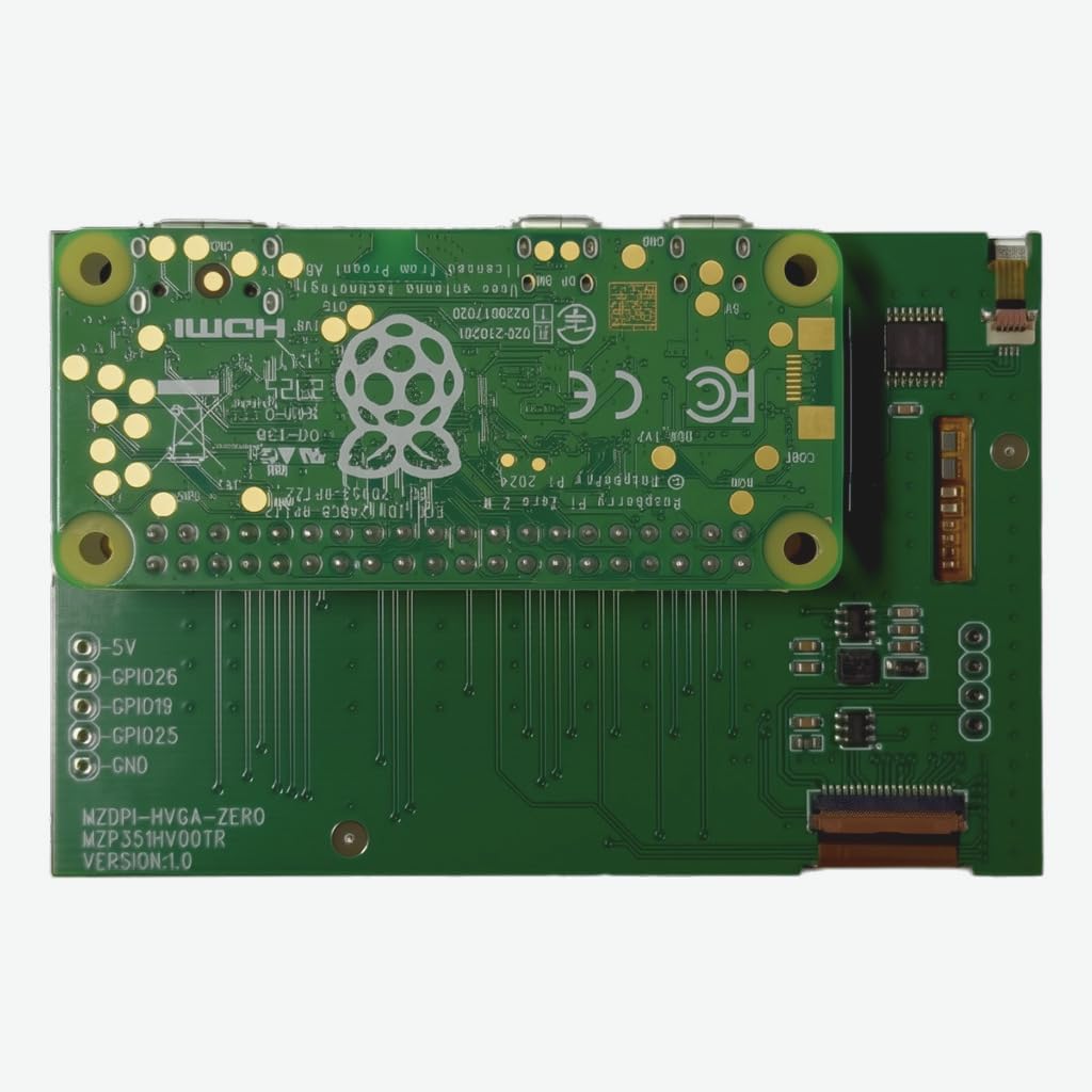 3.51 Inch Touchscreen for Raspberry Pi Zero 2W / 2WH / W/Zero - 320x480 DPI LCD Display, 4-Wire Resistive Touch, 60Hz Refresh, GPIO Direct Connect (No Pi Board Included)