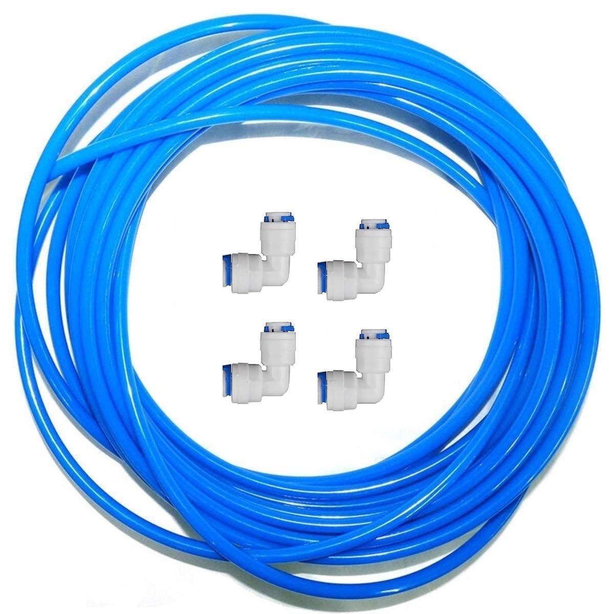 RO Water Purifier Tube Kit 1/4 Inch – 10 Meter Blue Food Grade Pipe with 4 Push-Fit Elbow Connectors | RO UV UF Water Filter Pipe for Purifier, Refrigerator, Ice Maker, Aquarium, Dispenser-picture-14