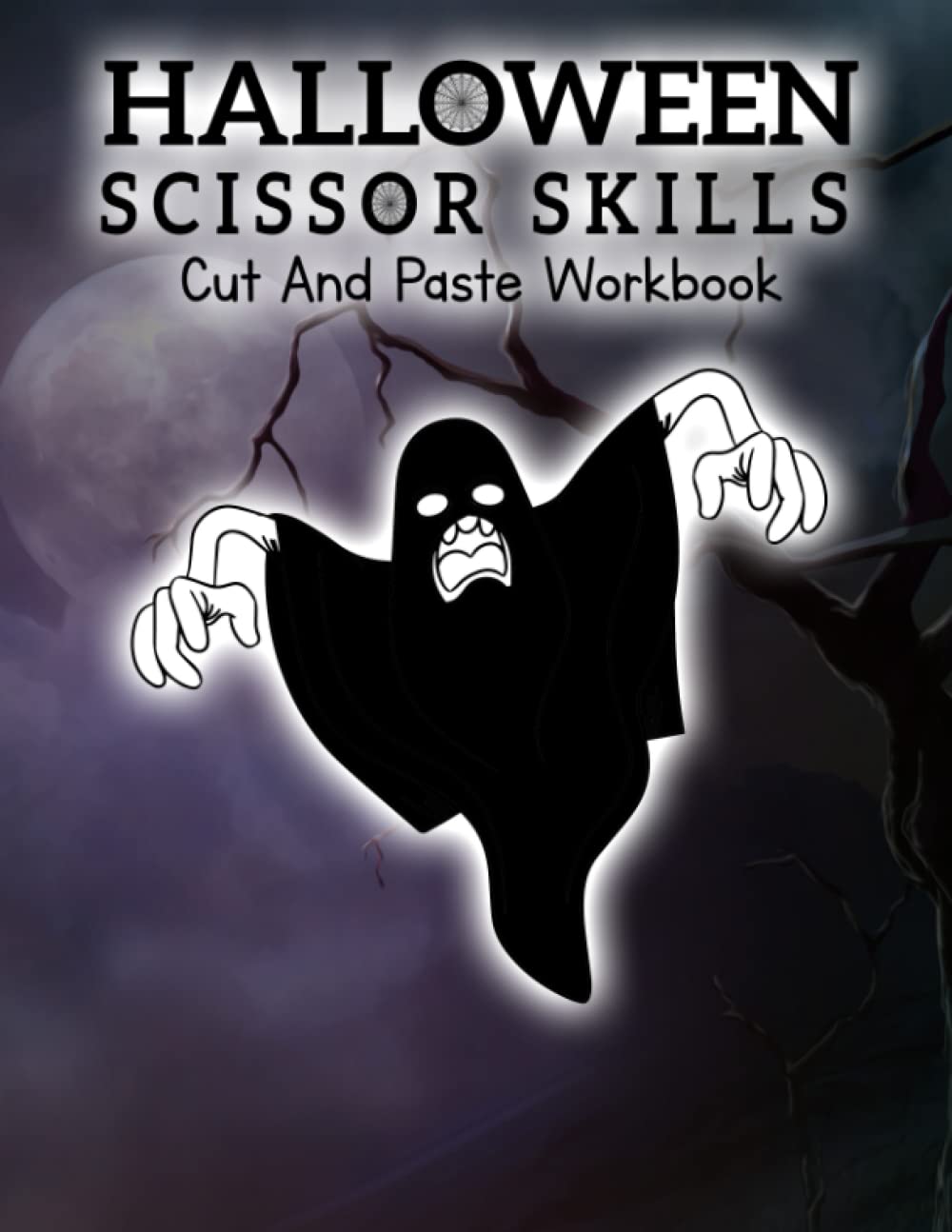 Hallowen Scissor Skills workbook for kids: Color Cut and Paste Workbook for kids,Character Tracing, halloween scissor skills preschool activity book for kids ages 3+