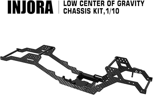 Miniatura 6 de INJORA Kit de chasis de distancia entre ejes de 313/12.756 in Viga de marco de fibra de carbono LCG para 1/10 RC Crawler TRX4 piezas de actualización