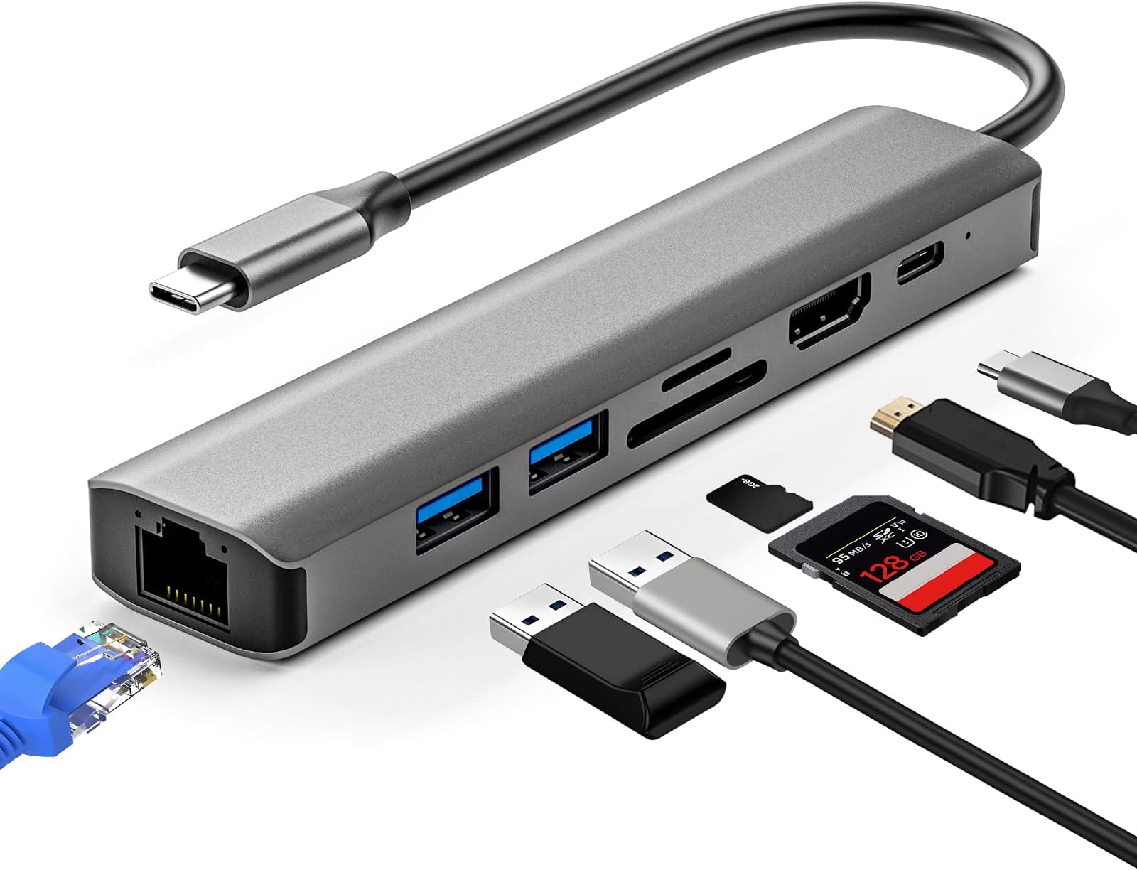 HATOKU USB C Hub 9-in-1 - 4K HDMI, 100W PD, SD-Kartenleser Für MacBook & Laptops