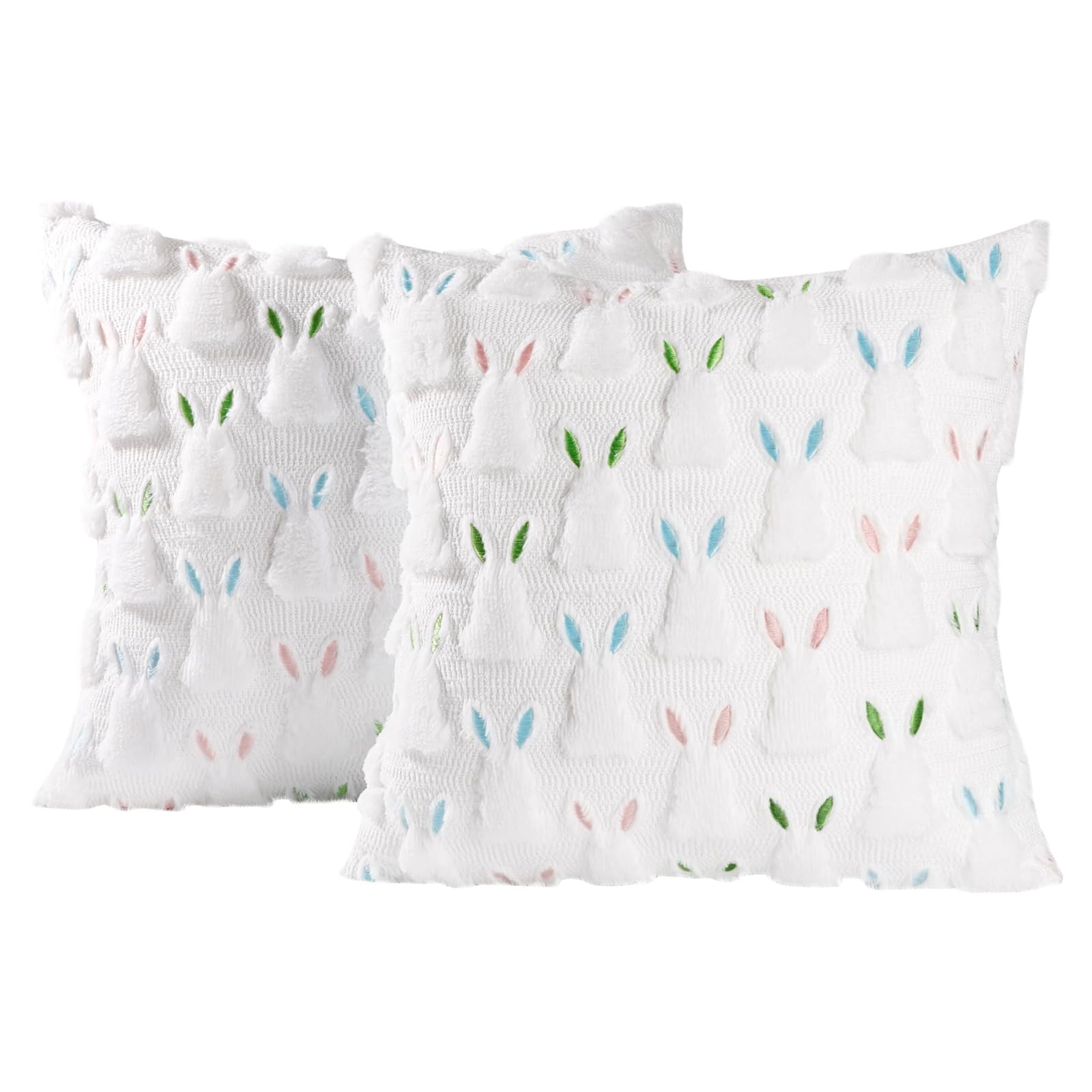 OSNIYAW 2pcs Easter Print Pillow Cover Cotton Holiday Themed Decorative Pillowcases Washable Easter Pillow Case