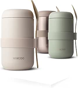 Blockhütte Contenitore Termico per Alimenti Caldi I 1l I Thermos Cibo Caldo fino a 14 ore I Portapranzo Termico a Tenuta Stagna per Adulti e Bambini I Thermos Cibo, Termos Pasta e