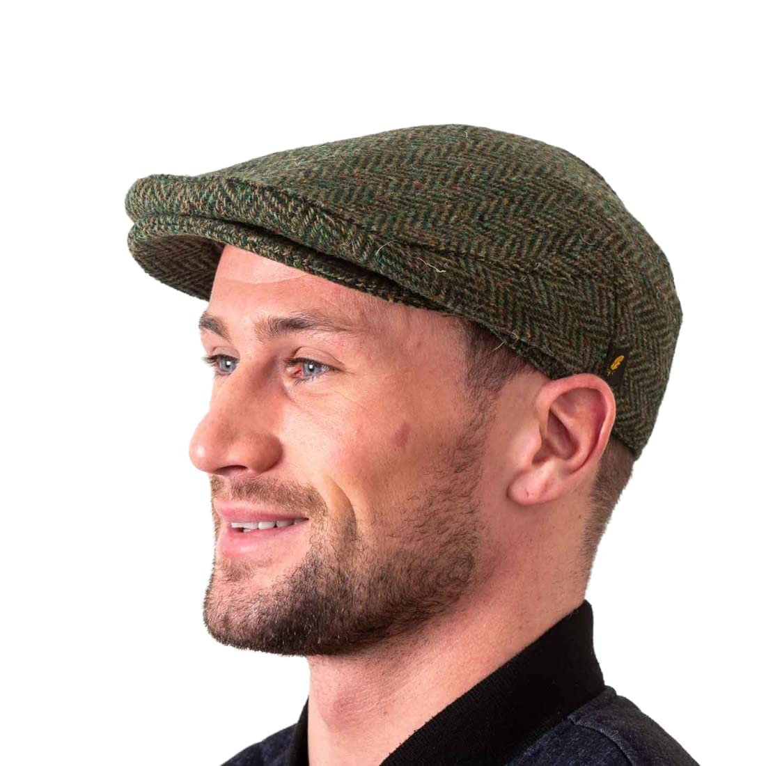 Hatman of Ireland Authentic Tweed Flat Cap 100% Irish Wool Handmade Ireland Men Casquette Navy Green Charcoal