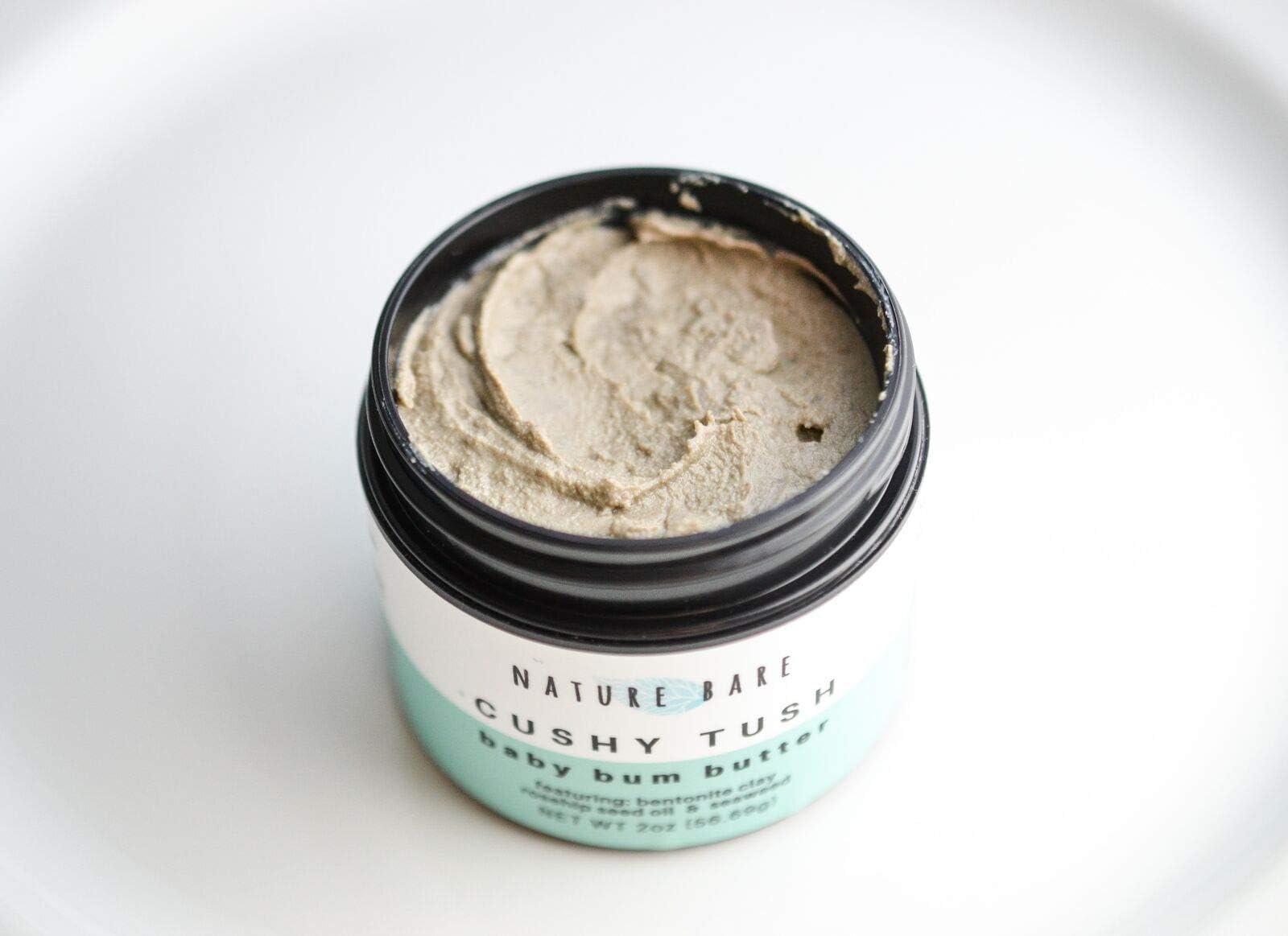 Nature Bare Diaper Rash Cream-All Natural Diaper Rash Ointment with Bentonite Clay, Aloe,and Roship Oil-Butt Cream with Non Nano Zinc Oxide Powder for a Happy and Healthy Baby-Baby Butt Cream 1 & 2oz