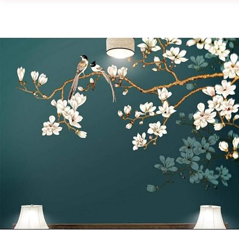 Amazon Lcymt カスタムインテリアの壁紙の新しい中国風の花と鳥の3d背景の壁 250x175cm 壁紙