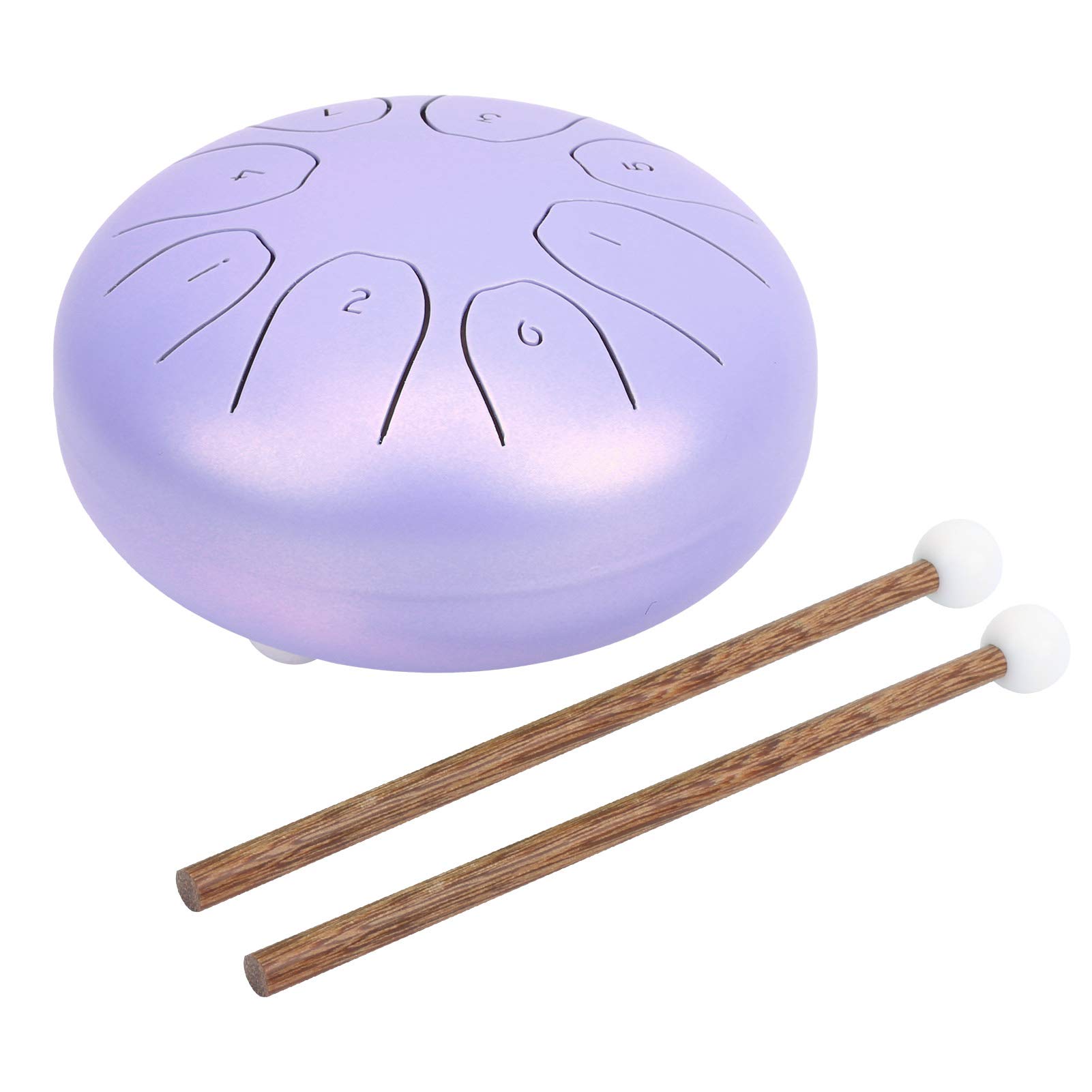 Jeanoko Tamburo Etereo da 5,5 Pollici con Tono Puro, Progettato per Musicisti e Appassionati, Materiale in Acciaio Al Carbonio, Include Borsa e Bacchetta, Perfetto per il Relax (Viola)