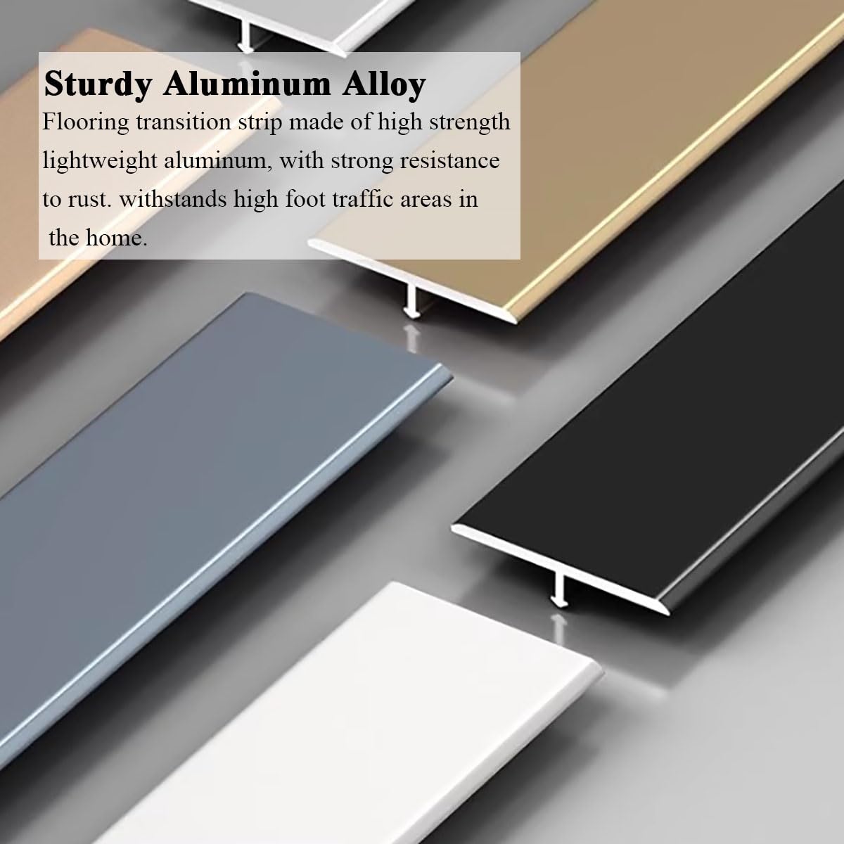 Strisce di Transizione in Metallo Piatto per Pavimenti Laminati, Modanatura a T per soglia di Porta per Pavimenti Irregolari, Rivestimento di Fessure in Piastrelle/Legno/Moquette/Laminato, s
