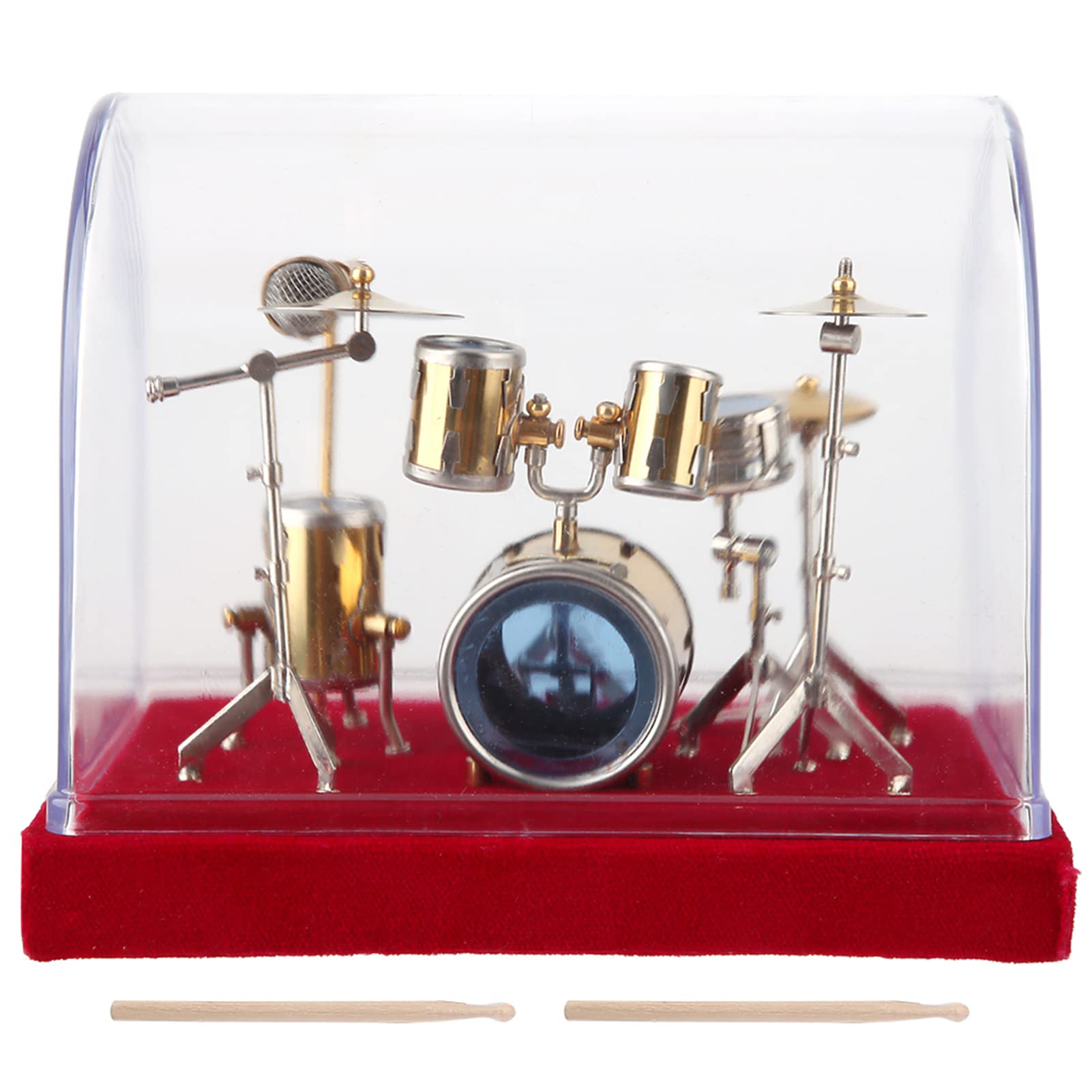 Juego de Batería en Miniatura, Juego de Batería de Escritorio Modelo de Pantalla Mini para Adornos Artesanía Decoración 18 * 15 * 15,2 cm