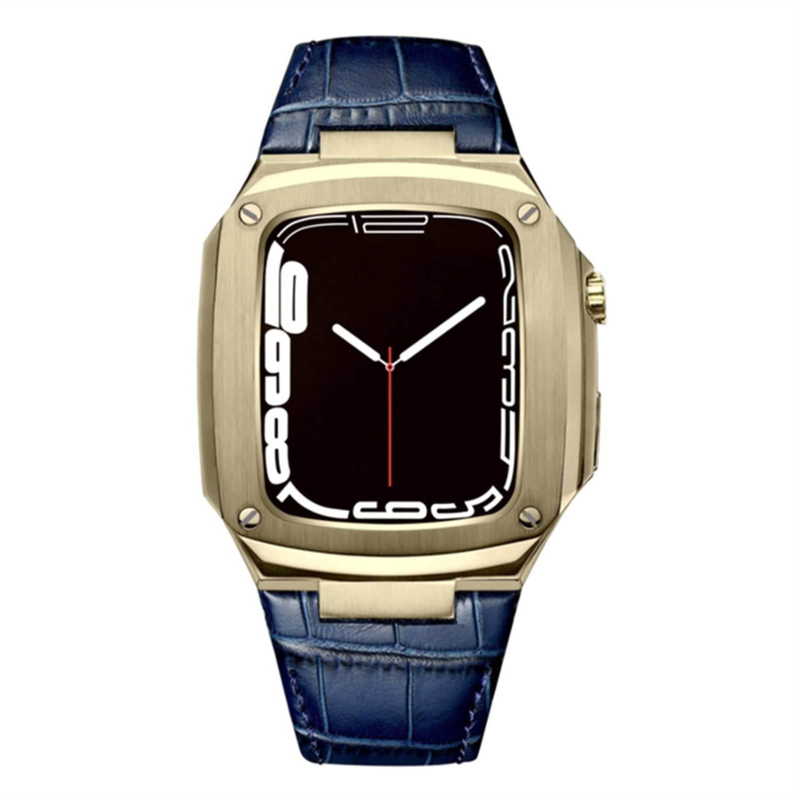 Kit de modification luxe pour iWatch SE en cuir de veau et métal