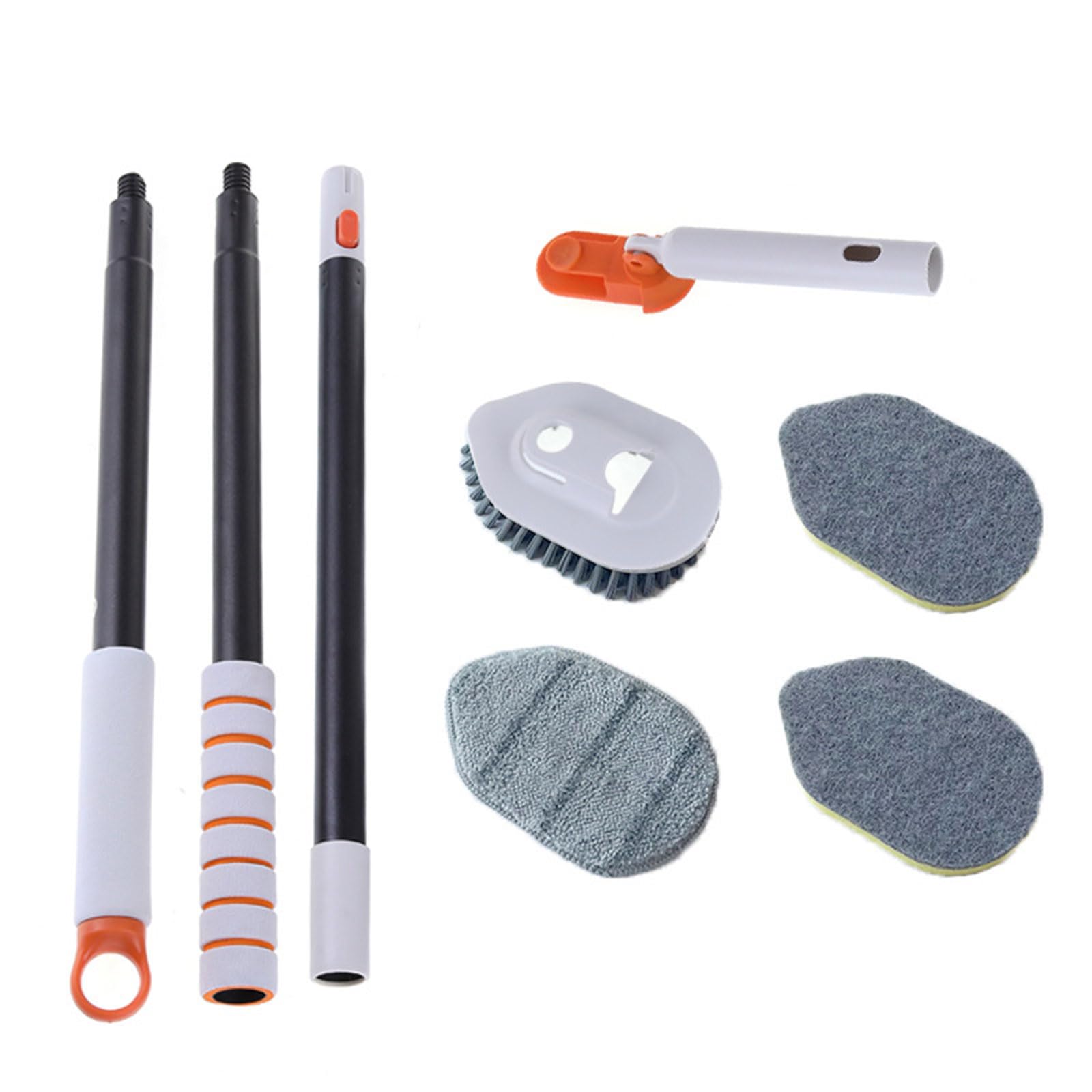 Handle Cleaning Brush Remove Dirt for Bath Shower Bathtub Floor Glass Scrubber with Stiff Bristles Soft Head Removable Brush Head Floor Cleaner Carpet Cleaner Cleaning Versatile Microfiber