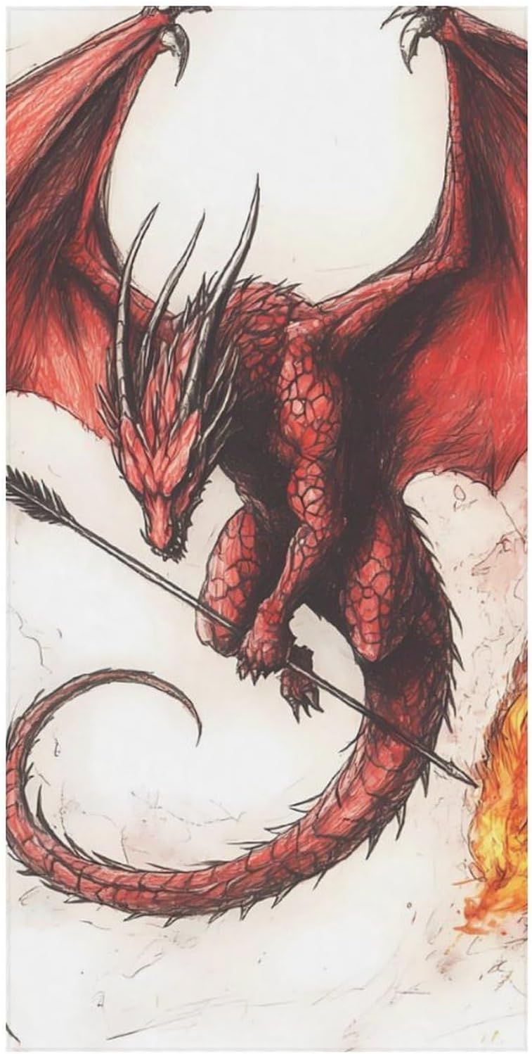 Dragon Flames Arrow Beach Towels Oversized Jumbo Large Yoga Bath Towel for Pool Yoga Swim Body 160x80cm