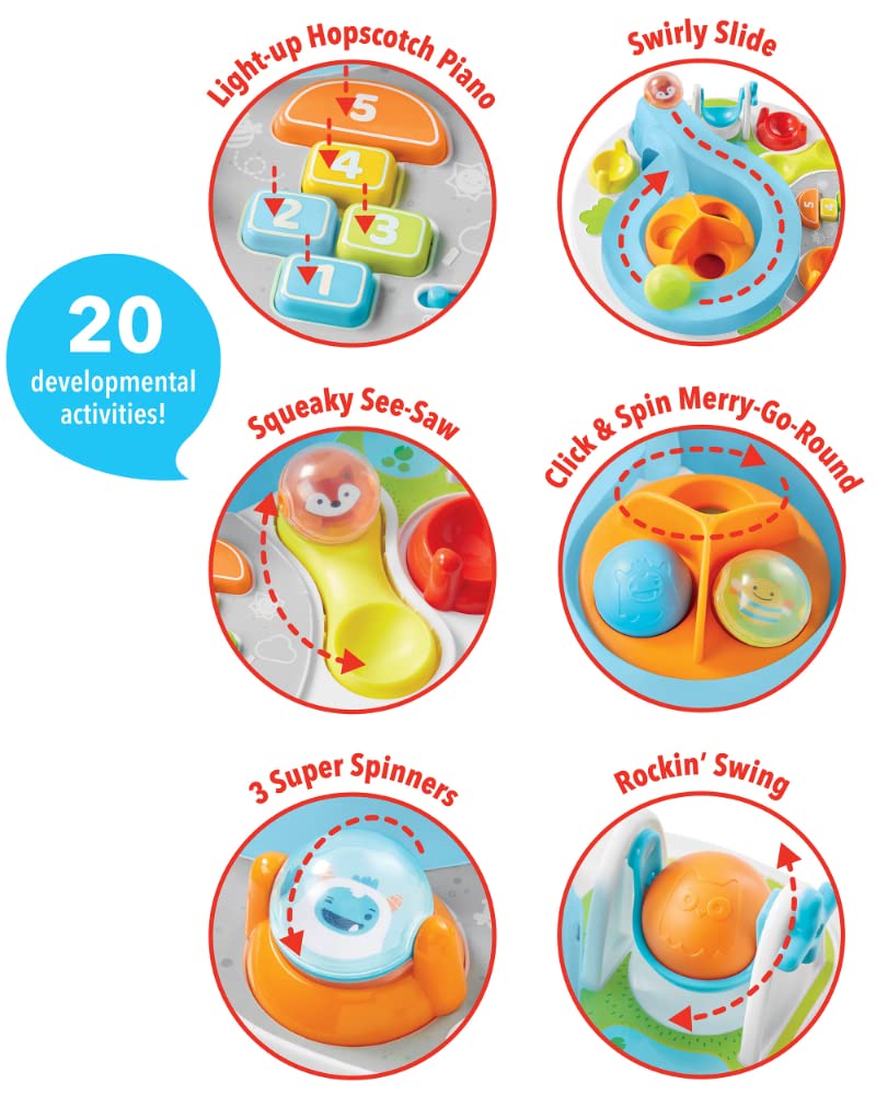 Skip Hop Table d'Activités pour Bébé - Jeu d'Éveil Interactive 20 Activités Développement Motricité Coordination Main-Œil Piano 3 Modes